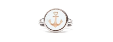 Ring with wooden cabochon Small anchor