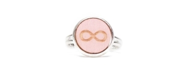 Ring with Wooden Cabochon Infinity