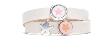 Craft bracelet en cuir pour slider perles étoile argenté