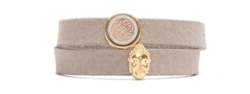Craft Bracelet en cuir pour perles Slider Buddha Taupe