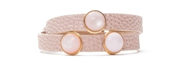Bracelet Primrose Pink with Sliders and Polariscabochons double