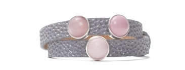 Bracelet Neutral Gray with Sliders and Polariscabochons double