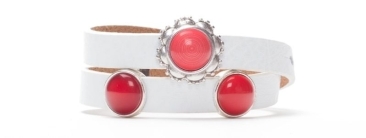 Bracelet Flame Scarlet avec sliders et cabochons polaris doubles