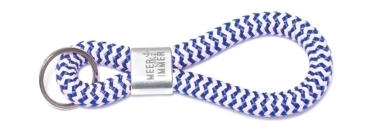 Porte-clés corde à voile mer bleu-blanc