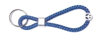 Porte-clés en corde à voile bleu foncé