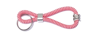 Porte-clés en corde à voile rouge et blanc