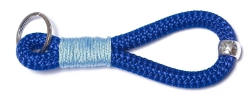 Porte-clés en corde à voile nœud de gréement bleu foncé