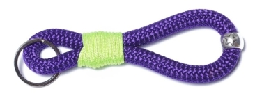 Porte-clés en corde à voile nœud de gréement violet