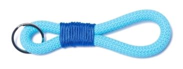 Schlüsselanhänger aus Segelseil Takling-Knoten Hellblau