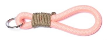 Porte-clés en corde à voile nœud de gréage saumon