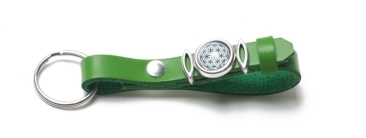 Schlüsselanhänger aus Lederband mit Slidern Grün