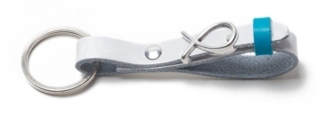 Schlüsselanhänger aus Lederband mit Slidern Weiß