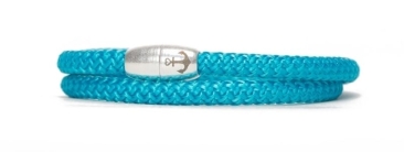 Bracelet with sail rope and magnetic clasp petrol