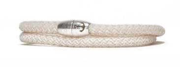 Bracelet with sail rope and magnetic clasp ivory