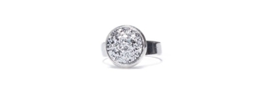 Ring with glitter cabochons Crystal