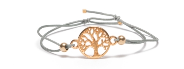 Bracelet with bracelet connector and rubber band tree gold plated