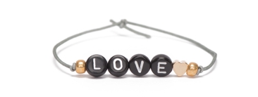 Letter bracelet and elastic band black Love