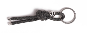 Porte-clés maritime en corde à voile noeud gris foncé II