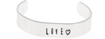 Stamping bracelet en métal Love