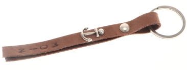Porte-clés avec rivet à vis et cuir gaufré 