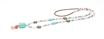 Necklace Buddha Turquoise with Beads and Tassel