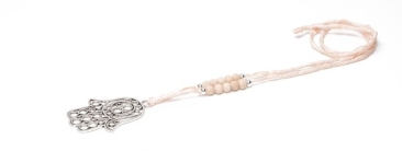 Silk Ribbon Necklace Hamsa Pink
