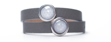 Bracelet with Flower of Life Motif and Sliders Grey