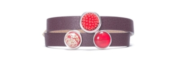 Bracelet with Sliders and Cabochons Red