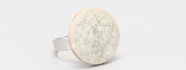 Ring with ceramic cabochon 20 mm khaki