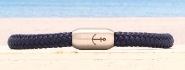 Bracelet avec corde à voile 6 mm et fermeture magnétique en acier inoxydable Ancre simple
