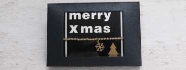 Weihnachtarmband Schneeflocke mit Geschenkverpackung schwarz
