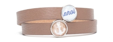 Milano Leather Bracelet for Slider Anchor Wood