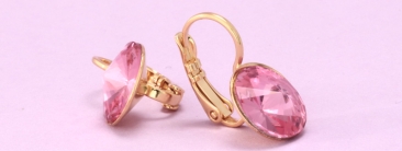 Earrings with Preciosa Rivoli Rose