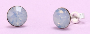 Stud Earrings with Preciosa Chatons Light Sapphire Opal