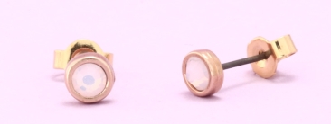Stud Earrings with Preciosa Flat Back Rose Opal