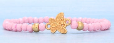 Bracelet de printemps avec papillon et perles à facettes