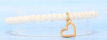 Bracelet de printemps avec pendentif en forme de cœur et cailles Miyukiro