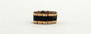Tila and Half Tila Beads Black Gold Threaded Ring