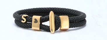 Bracelet with sail rope and engraving 