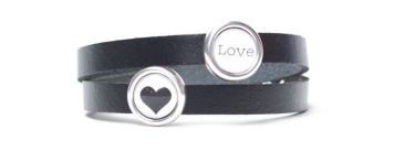 Berlin Leather Bracelets for Slider Love Black