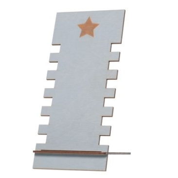 Schmuckständer aus Holz für Armbänder, 245 x 110 mm, Stern, grau