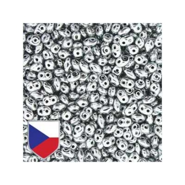 Matubo Superduo perles, 2,5 x 5 mm, couleur Crystal Full Labrador Czech Shield, tube d'environ 22,5 gr