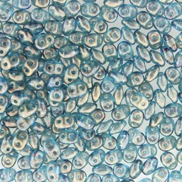 Matubo Superduo perles, 2,5 x 5 mm, couleur Halo Celestial Blue , tube d'environ 22,5 gr