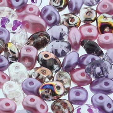 Matubo Superduo beads, 2,5 x 5 mm, colour Little Princess, tube with approx. 22,5 gr