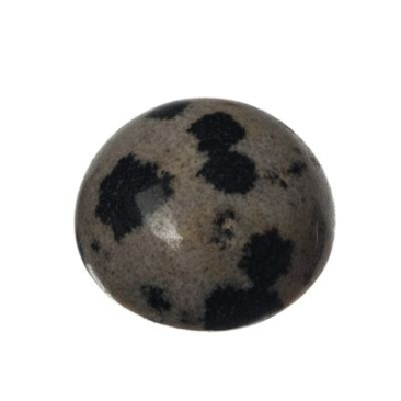 Cabochon de pierre précieuse jaspe dalmatien, rond, 12 mm