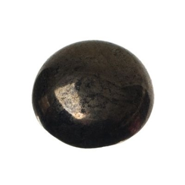 Gemstone cabochon pyrites, round, 12 mm