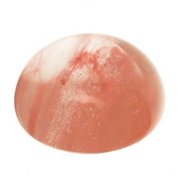 Gemstone cabochon Cherry Quartz, round, 12 mm