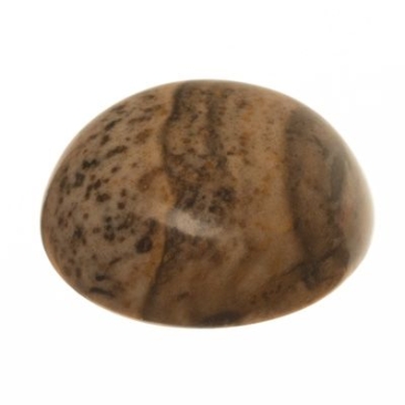 Cabochon de pierre précieuse jaspe illustré, rond, 12 mm