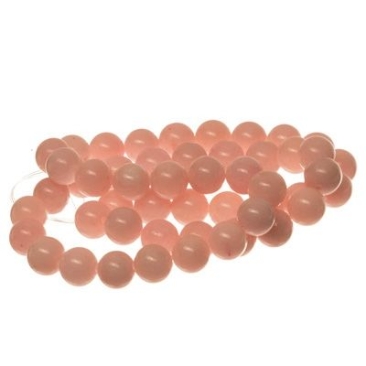 Edelsteinstrang, Mashan Jade, Kugel, 8 mm, gefärbt rosa, Länge ca. 38 cm