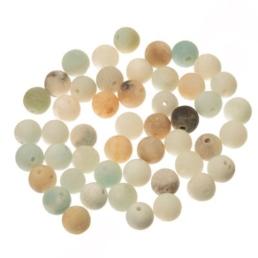 Amazonite gemstone strand, ball, 8 mm, multicolour, approx. 45 beads/strand